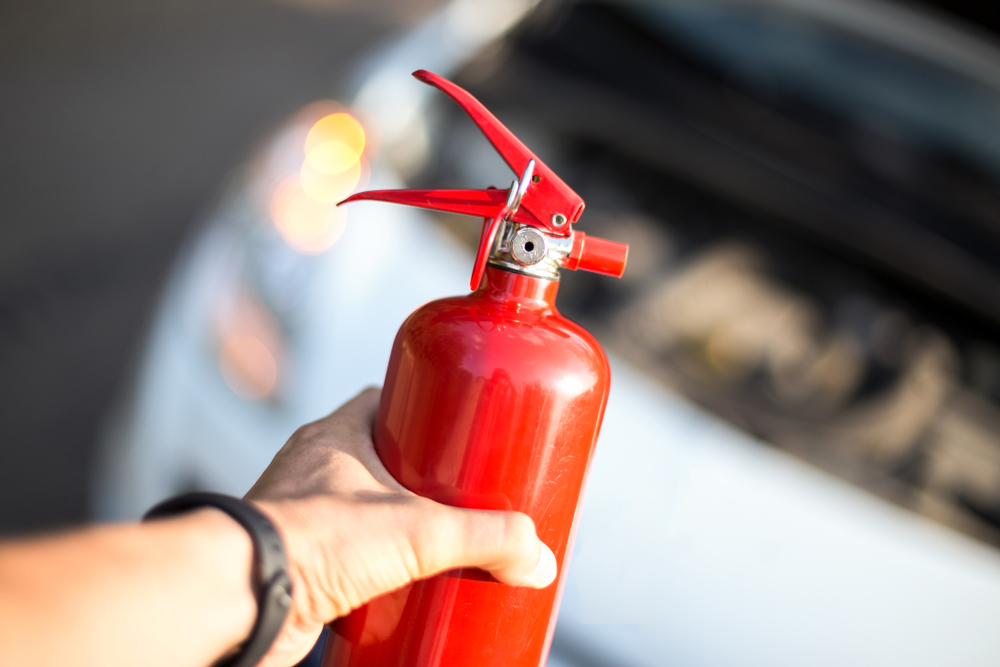 a handheld fire extinguisher