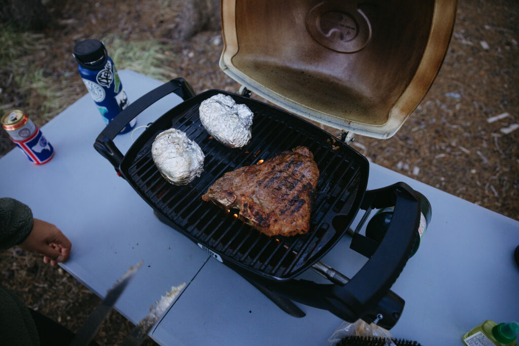 a small portable camping grill