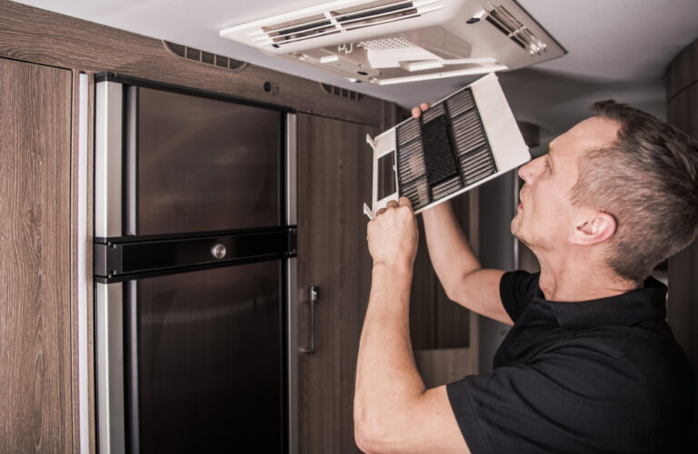 cleaning an RV air conditioner unit