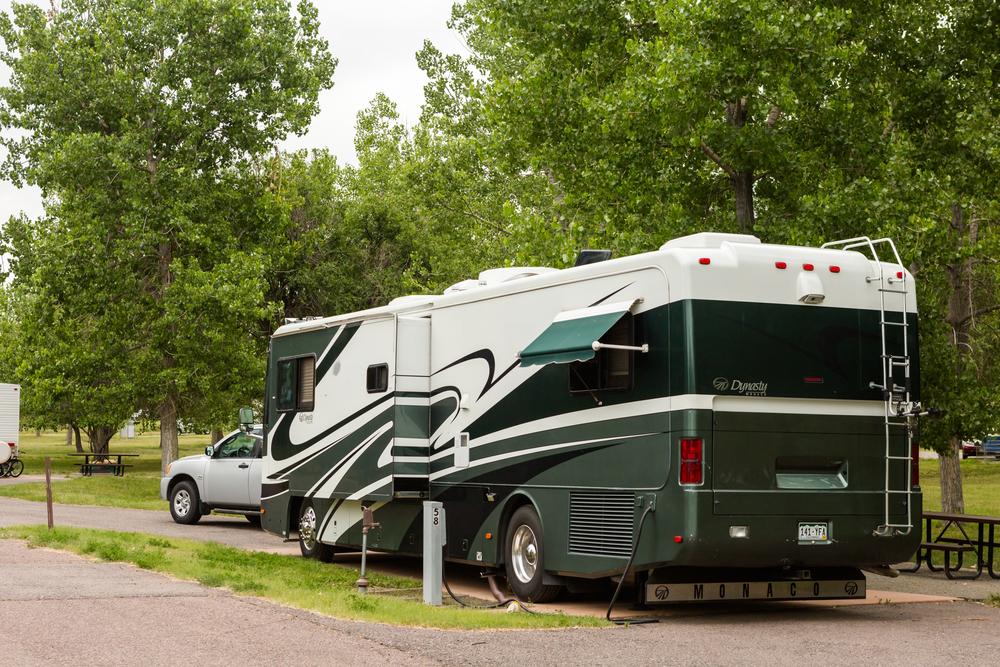 an RV parked at a Colorado campground