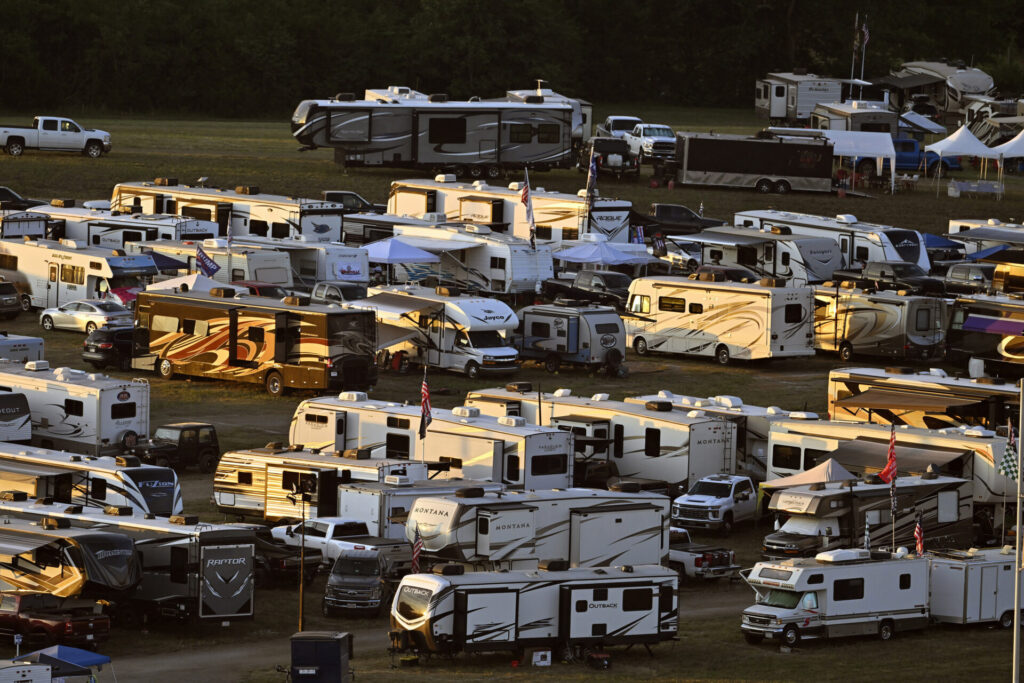 RVs parked at NASCAR